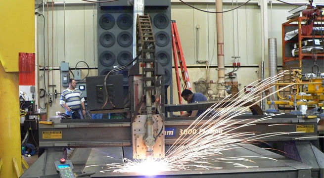 RP8-2 ducted to plasma cutting table